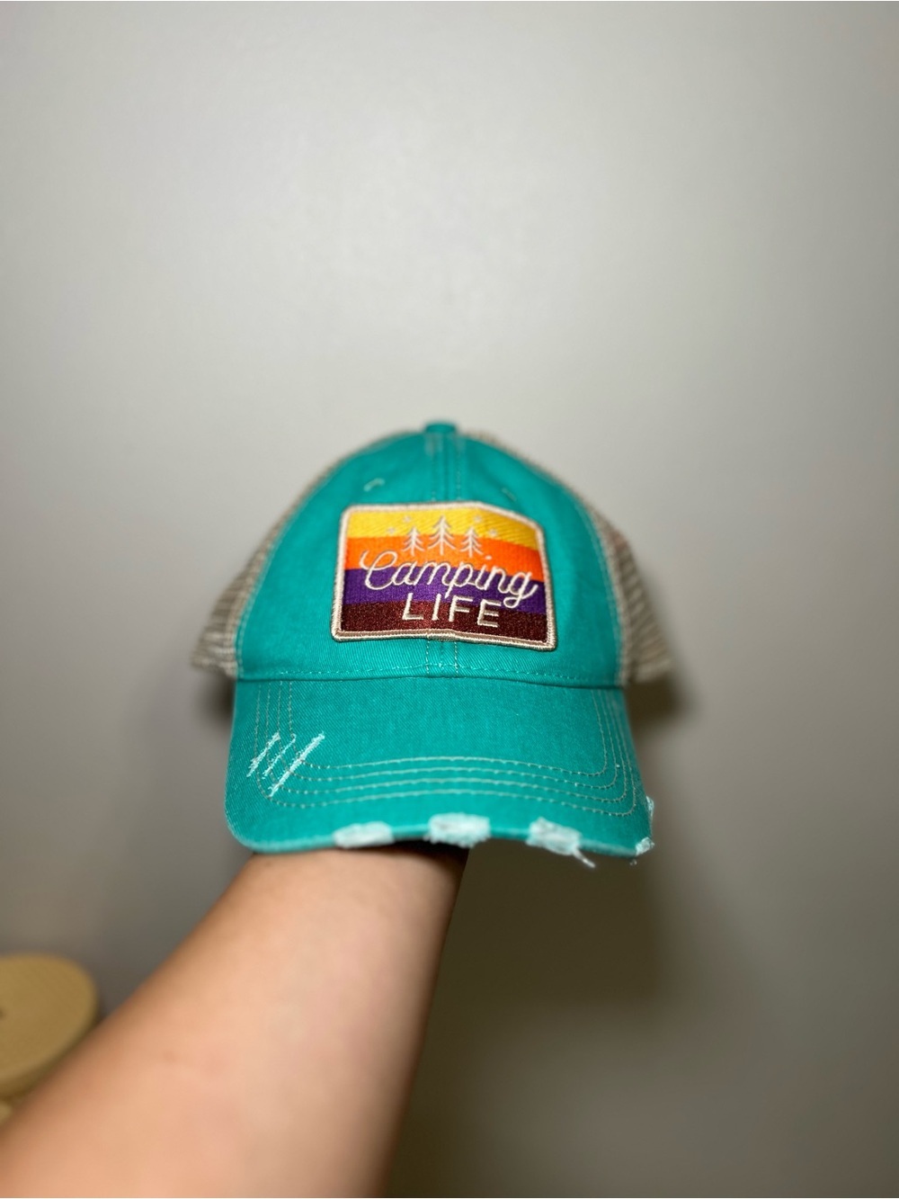 Katydid Camping Life Teal Trucker Hat